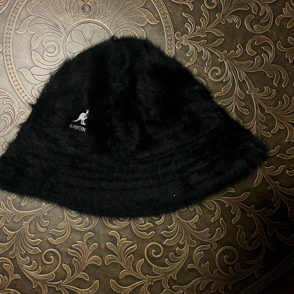 Kangol Black Plush Bucket Hat
